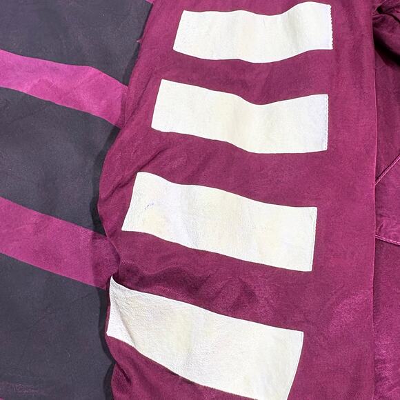 Free City Life Nature Love Magenta Satin Flight Bomber Jacket Small - Picture 3 of 6